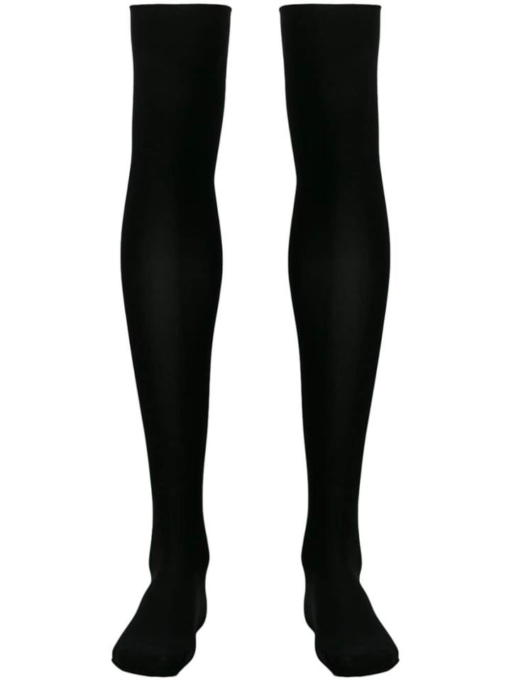 Maison Close Cut And Curled Stockings - Black