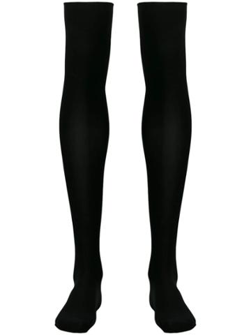 Maison Close Cut And Curled Stockings - Black
