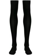 Maison Close Cut And Curled Stockings - Black