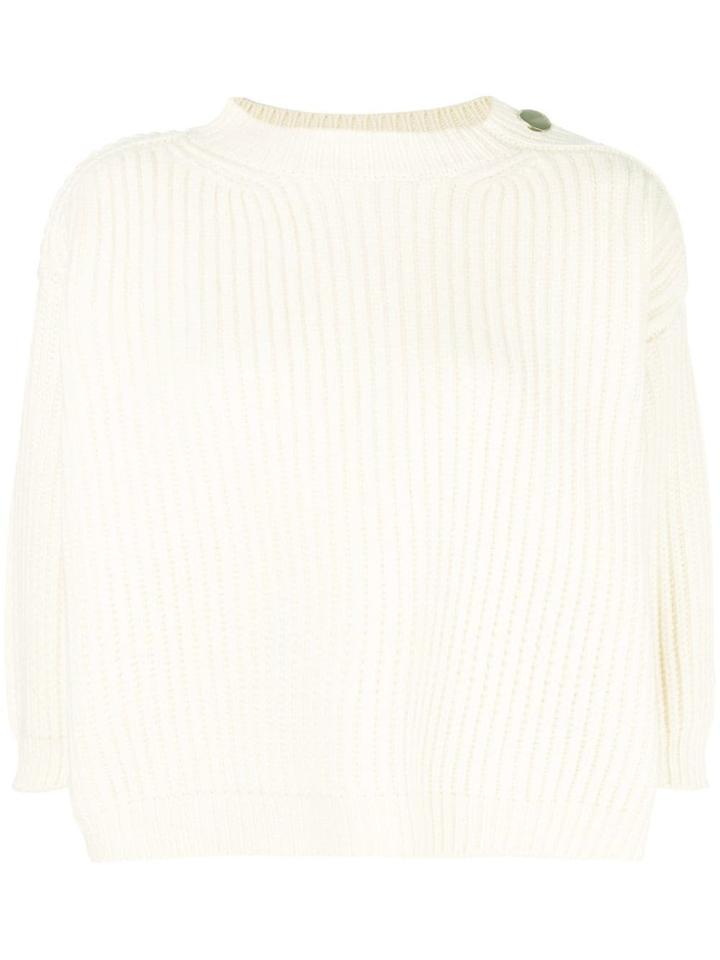 Sofie D'hoore Cropped Ribbed Jumper - White