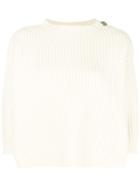 Sofie D'hoore Cropped Ribbed Jumper - White