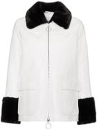 Stand Studio Jayden Faux Fur Shiny Jacket - White