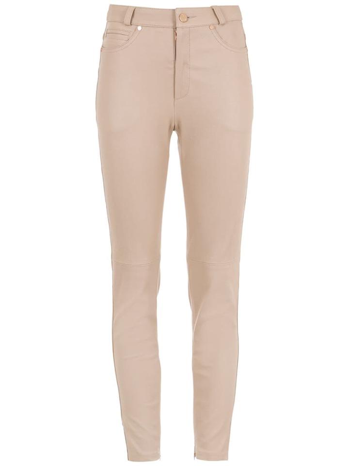 Tufi Duek Leather Skinny Trousers - Neutrals