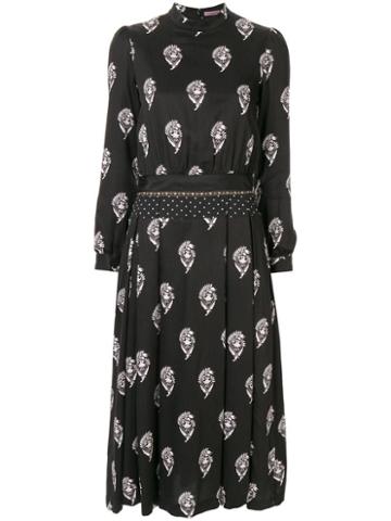 Sueundercover Printed Midi Dress - Black