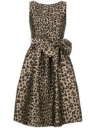 P.a.r.o.s.h. Bow Detail Leopard Print Dress - Brown