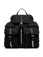 Prada Black Studded Nylon Backpack