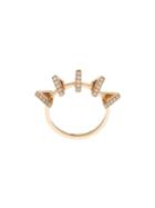 Azlee Circuit Diamond Midi Ring, Women's, Size: 3, Metallic