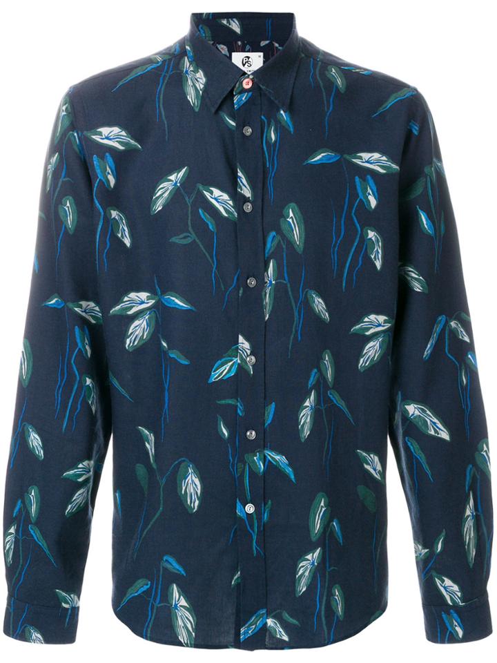 Ps By Paul Smith Leaf Print Shirt - Blue