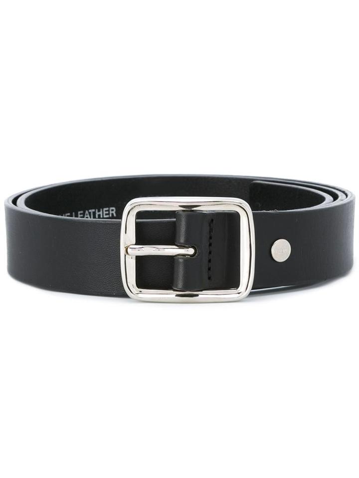 Ami Alexandre Mattiussi Raw Edge Belt, Men's, Size: 100, Black, Leather