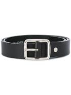 Ami Alexandre Mattiussi Raw Edge Belt, Men's, Size: 100, Black, Leather