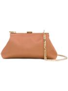 Mansur Gavriel - Chain Detail Shoulder Bag - Women - Leather/metal (other)/silk Satin - One Size, Brown, Leather/metal (other)/silk Satin