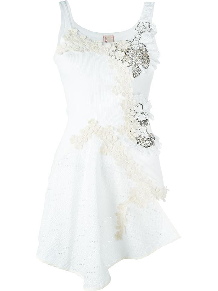 Antonio Marras Flower Appliqué Tank Top, Women's, Size: 40, White, Cotton