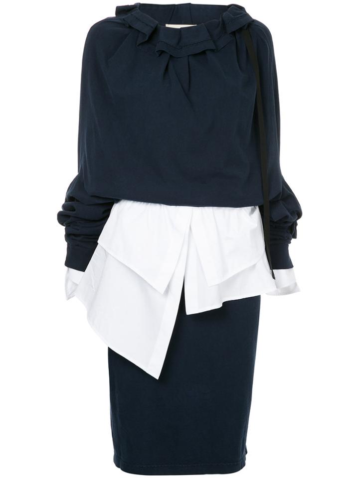 Aganovich Faux-layer Dress - Blue