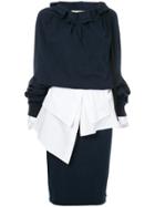 Aganovich Faux-layer Dress - Blue