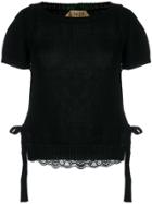 No21 Knitted Lace Top - Black