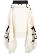 Sacai Asymmetric Tweed Skirt - White