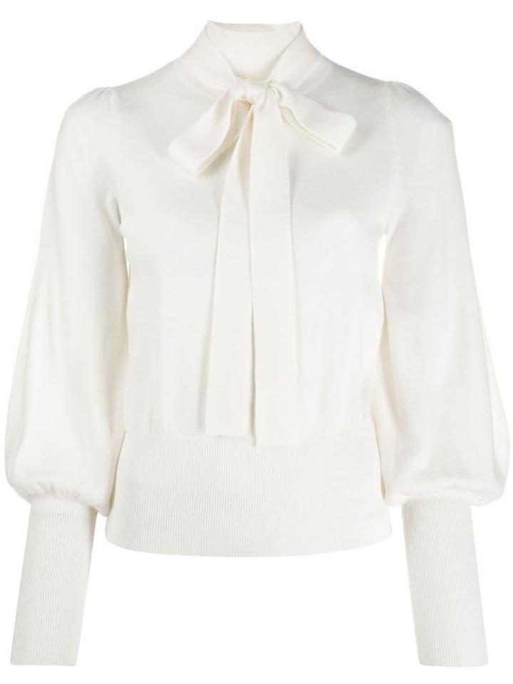 Zimmermann Neck-tied Sweater - White