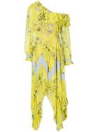 Self-portrait One Shoulder Floral Dress - Yellow & Orange