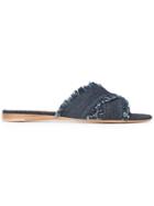 Gianvito Rossi Frayed Edge Sandals - Blue