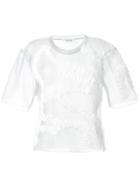 Aviù Textured Sheer T-shirt, Women's, Size: 42, White, Polyamide/polyester