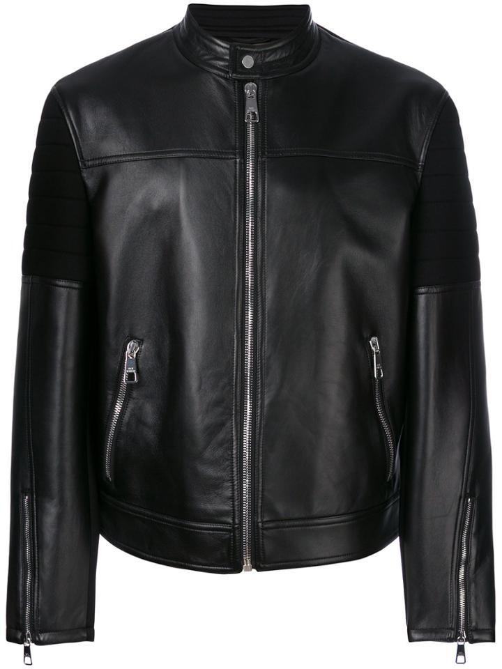 Neil Barrett Front Zip Biker Jacket - Black