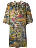 Antonio Marras Forest Print Shift Dress - Multicolour