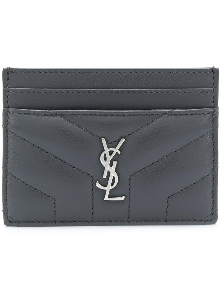 Saint Laurent Monogram Card Case - Grey