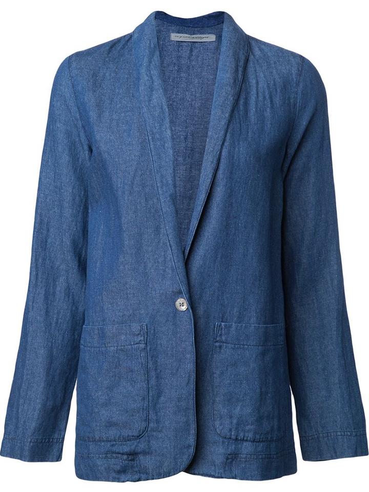 Raquel Allegra Denim Blazer, Women's, Size: 0, Blue, Cotton/linen/flax