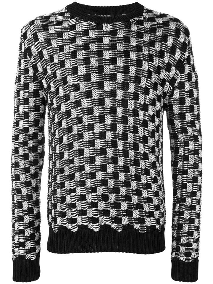 Balmain - Cable-knit Jumper - Men - Acrylic/polyamide/polyester/viscose - M, Black, Acrylic/polyamide/polyester/viscose