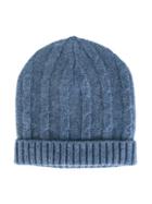 Cashmirino Cable Knit Beanie, Boy's, Size: 44 Cm, Blue