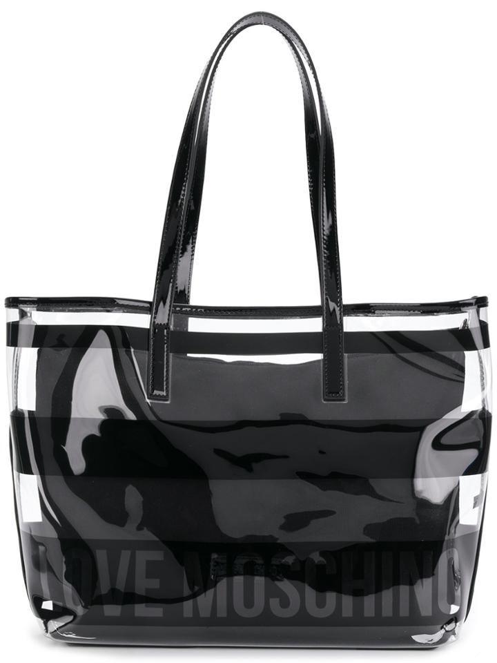 Love Moschino Clear Logo Shoulder Bag - Black