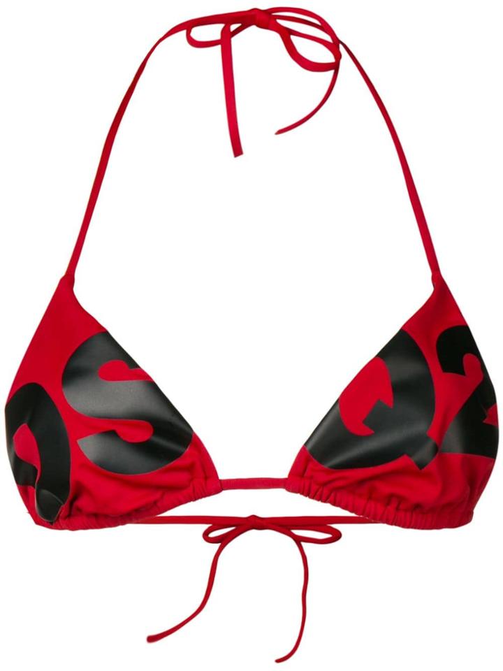 Dsquared2 Logo Print String Bikini Top