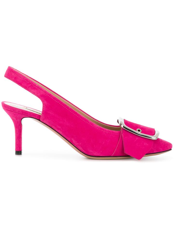 Casadei Buckled Slingback Pumps - Pink & Purple