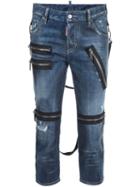 Dsquared2 Cool Girl Cropped Jeans, Size: 38, Blue, Polyamide/cotton/viscose