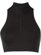 Adidas By Stella Mccartney Sports Cropped Top, Women's, Size: Medium, Black, Polyester/spandex/elastane