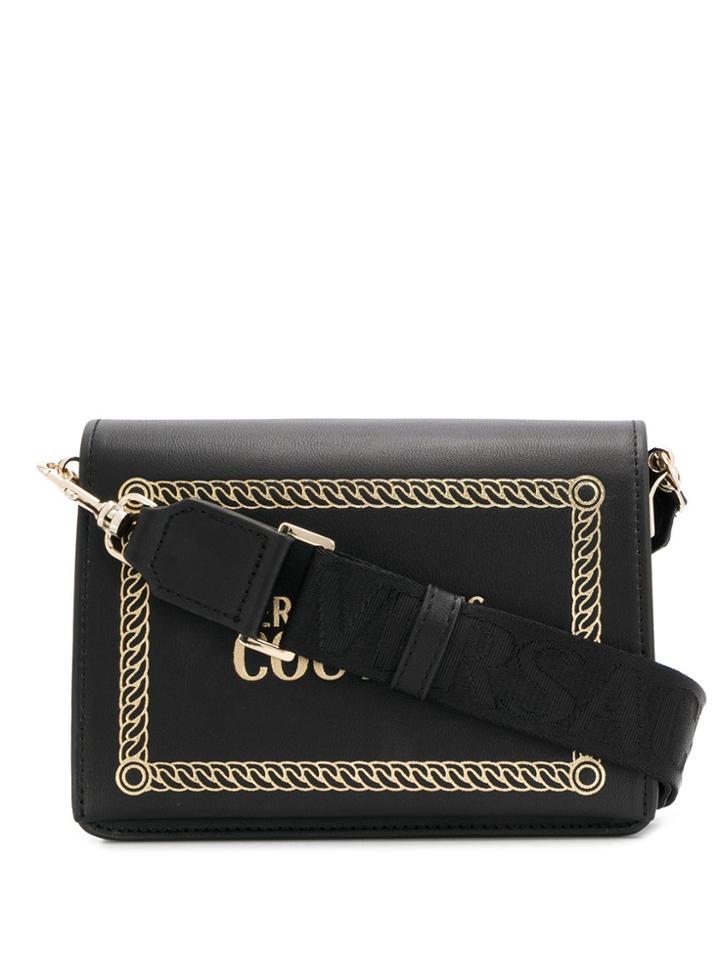 Versace Jeans Couture Framed-logo Shoulder Bag - Black