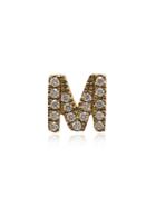 Loquet M Diamond Letter Charm - Metallic