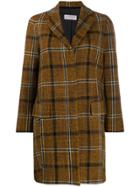 Alberto Biani Single-breasted Plaid Coat - Neutrals
