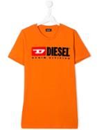 Diesel Kids Contrast Logo T-shirt - Orange