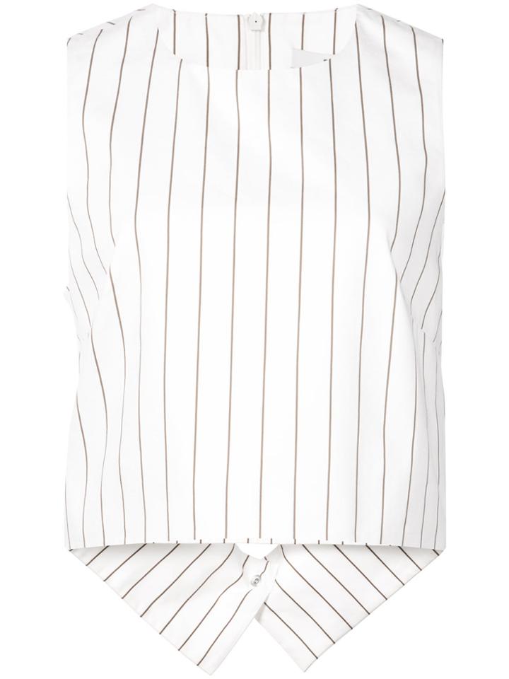 Tibi Striped Cropped Top - White