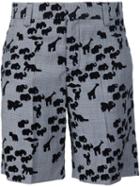 Marc Jacobs Animal Flocked Shorts, Women's, Size: 2, Black, Cotton/wool