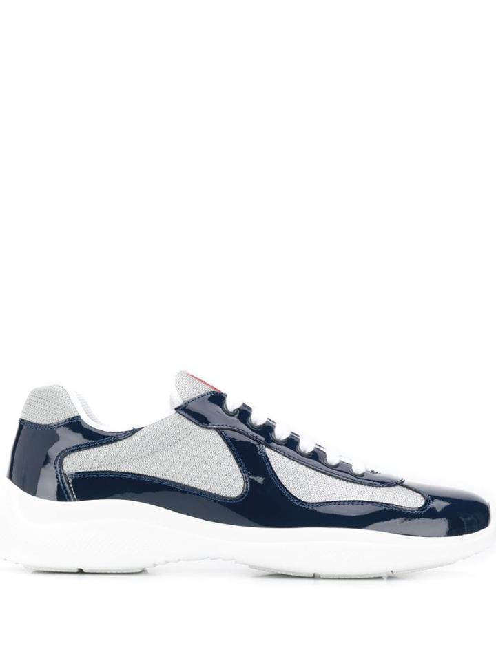 Prada America's Cup Patent Leather Sneakers - Blue