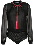 Nk Silk Lace Up Bodysuit - Black
