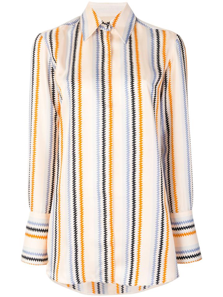 Victoria Victoria Beckham Oversized Zig-zag Shirt - Nude & Neutrals