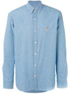Maison Kitsuné - Embroidered Fox Shirt - Men - Cotton - 41, Blue, Cotton