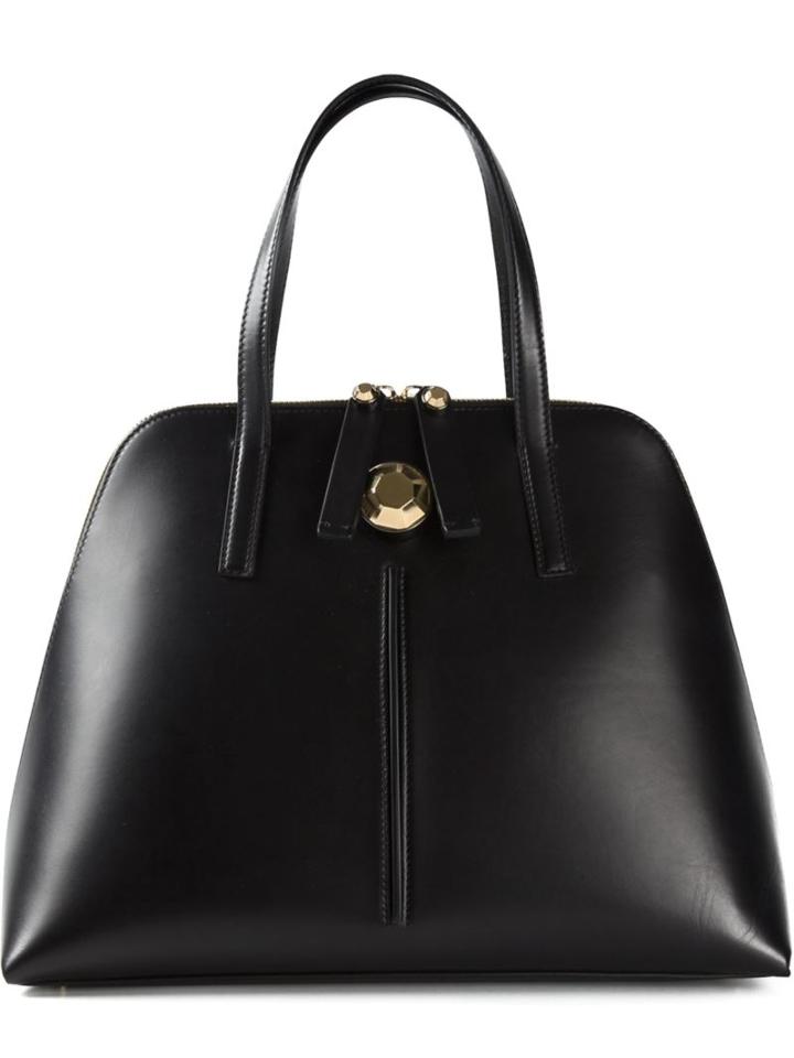 Christopher Kane Metal Crystal Pyramid Tote, Women's, Black, Leather