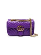 Gucci Mini Gg Marmont Matelassé Leather Shoulder Bag - Pink & Purple