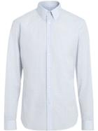 Burberry Check Poplin Shirt - Blue