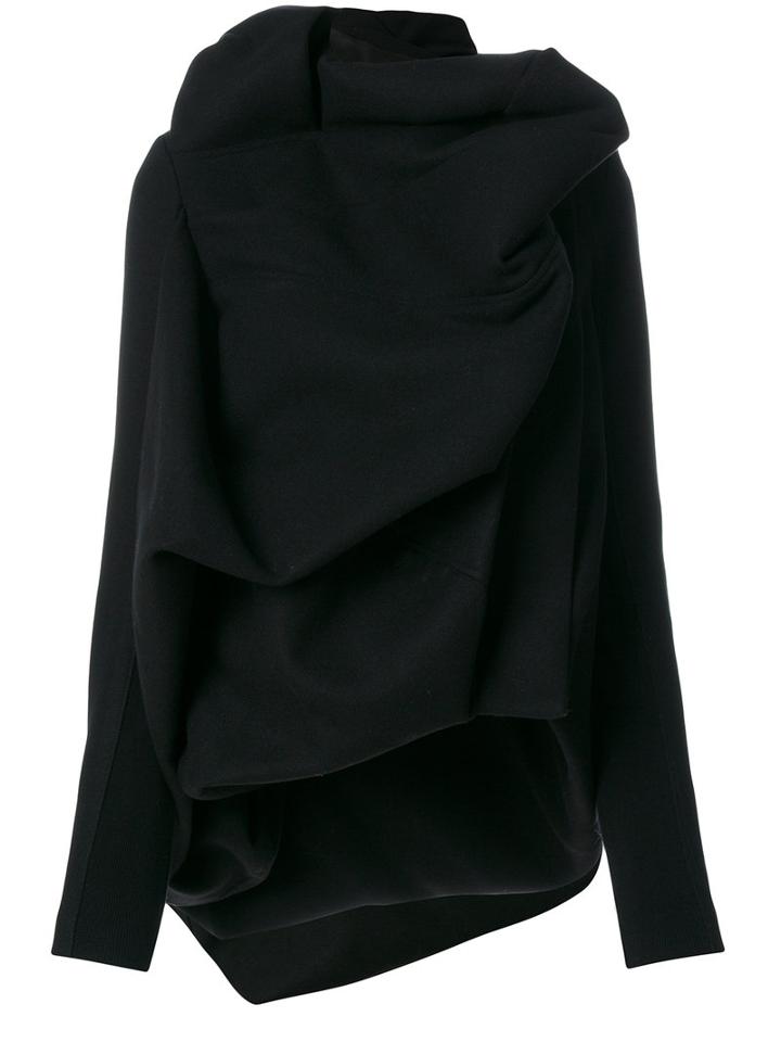 Rick Owens - Draped Jacket - Women - Polyamide/virgin Wool - 44, Black, Polyamide/virgin Wool