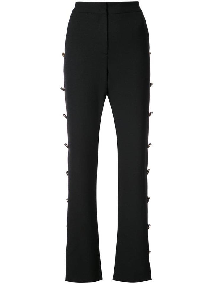 Prabal Gurung Button Embellished Flared Trousers - Black